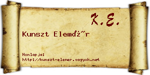 Kunszt Elemér névjegykártya